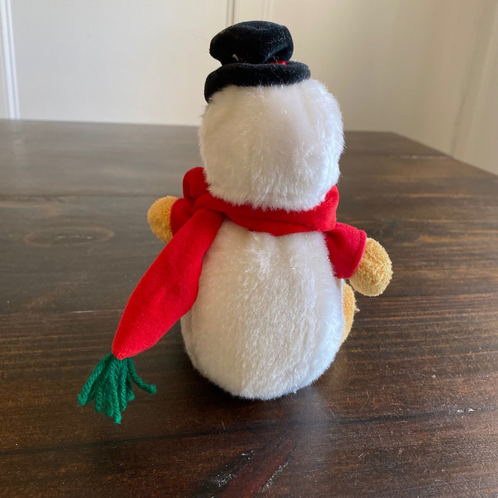 Disney Store Winnie the Pooh Snowman Plush 2002 Holiday Bean Bag 8 Inch Vintage - Picture 3 of 7